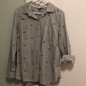 Old Navy Bee and stripes button up